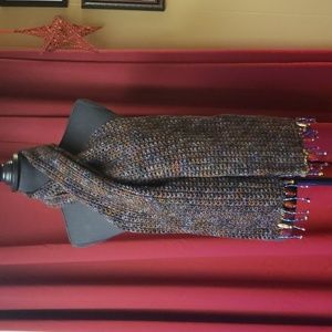 Hand crocheted acrylic yarn beaded scarf